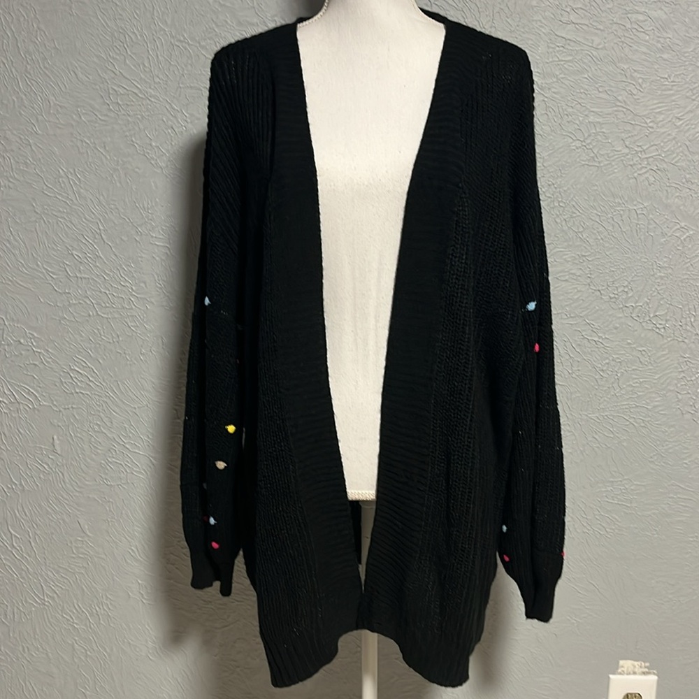 Shein Curve 2x Open Style Cardigan With Statement… - image 5